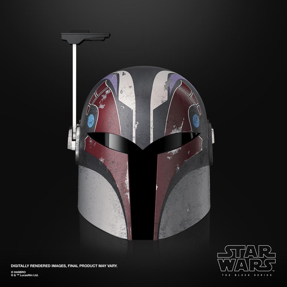 The Black Series Sabine Wren helmet from multiple angles