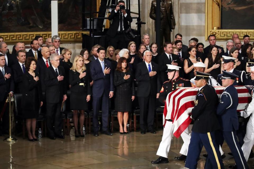 McCain's casket in the U.S. Capitol Rotunda