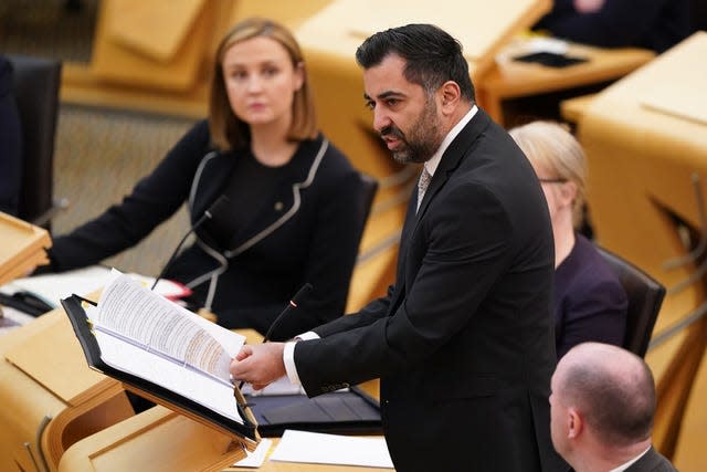 Humza Yousaf in Holyrood