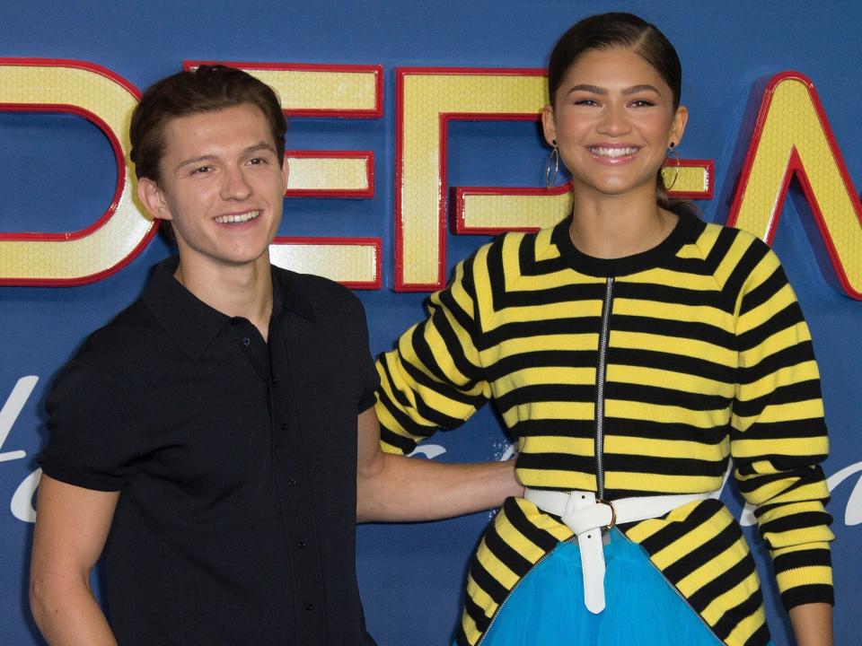 Tom Holland and Zendaya posing together in June 2017.