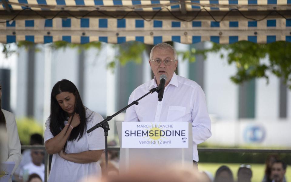 Jean-Marie Vilain, mayor of Viry-Chatillon, at the white march in honor of 15-year-old Shemseddine