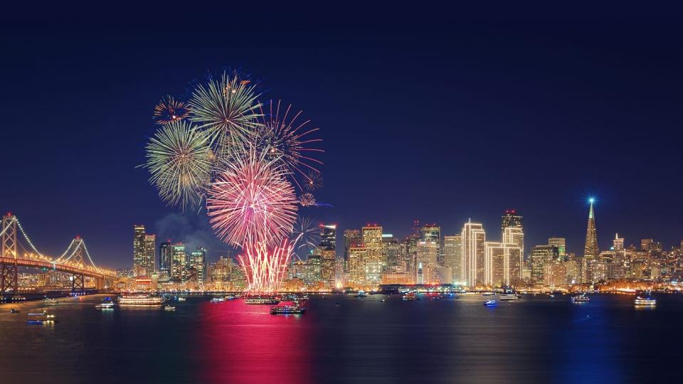 Fireworks go off in San Francisco in this file photo.