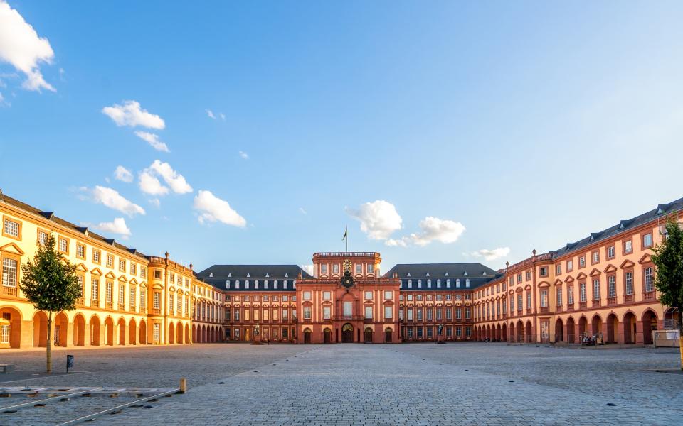 Mannheim was an unparalleled beauty, to which its statue-laden squares and art nouveau parks with their dancing fountains still attest - GETTY