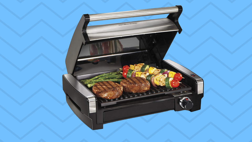 While we wait for April showers to turn into May flowers, get the barbecue going indoors with this baby! (Photo: Amazon)