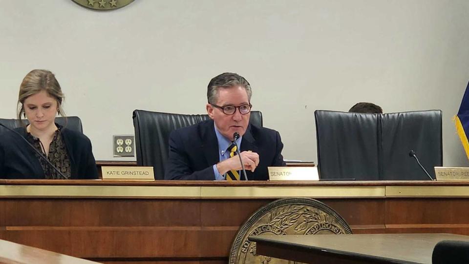 State Sen. Greg Hembree, R-Horry, speaks during a Senate education subcommittee, Wednesday, Jan. 31, 2024, discussing a proposal dubbed “Read to Succeed,” which aims to improve the state’s literacy rates among elementary students. Javon L. Harris/jaharris@thestate.com