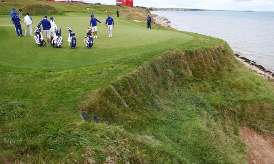 The 17th hole at Whistling Straits.