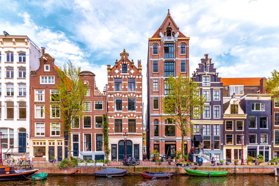 This is a photo of beautiful buildings in Amsterdam, the Netherlands
