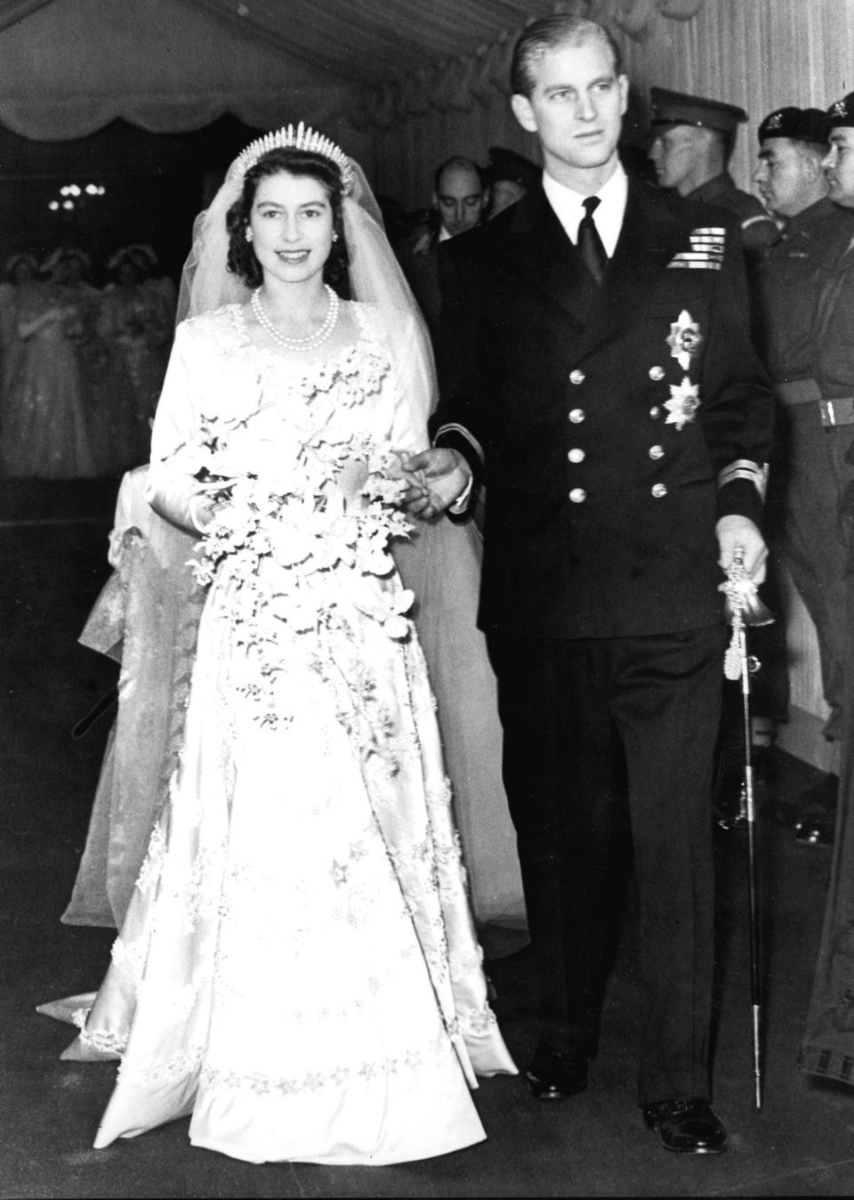 The young royal and her new husband on their wedding day.