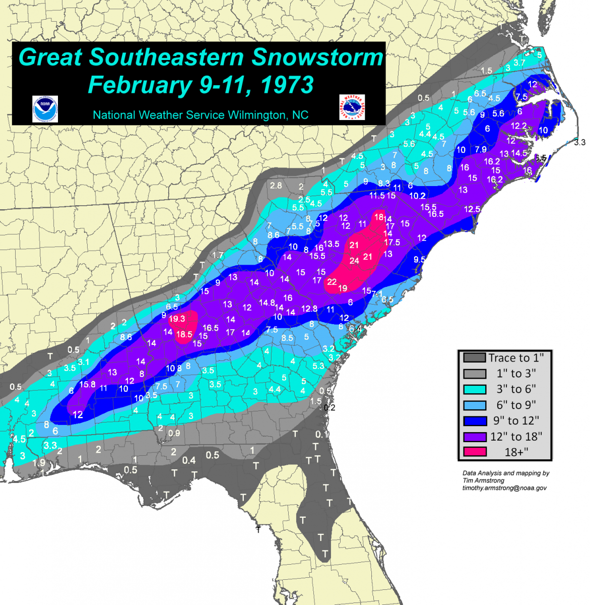 50 years ago, a nasty snow-ice storm shut down the Carolinas.