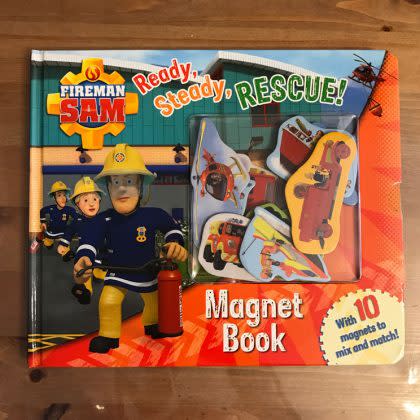 Our two kids love the Fireman Sam magnet book.