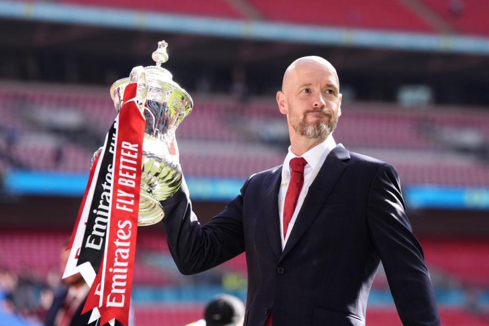 Erik ten Hag was won the Carabao Cup and FA Cup during his time with Manchester United.  (Nick Potts/PA Wire)