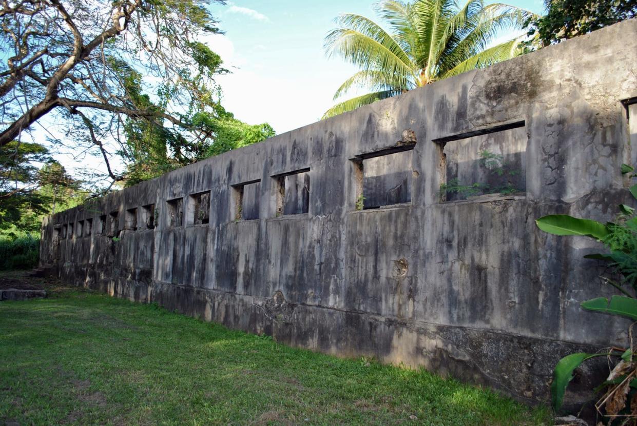 ruins of a jail on saipan