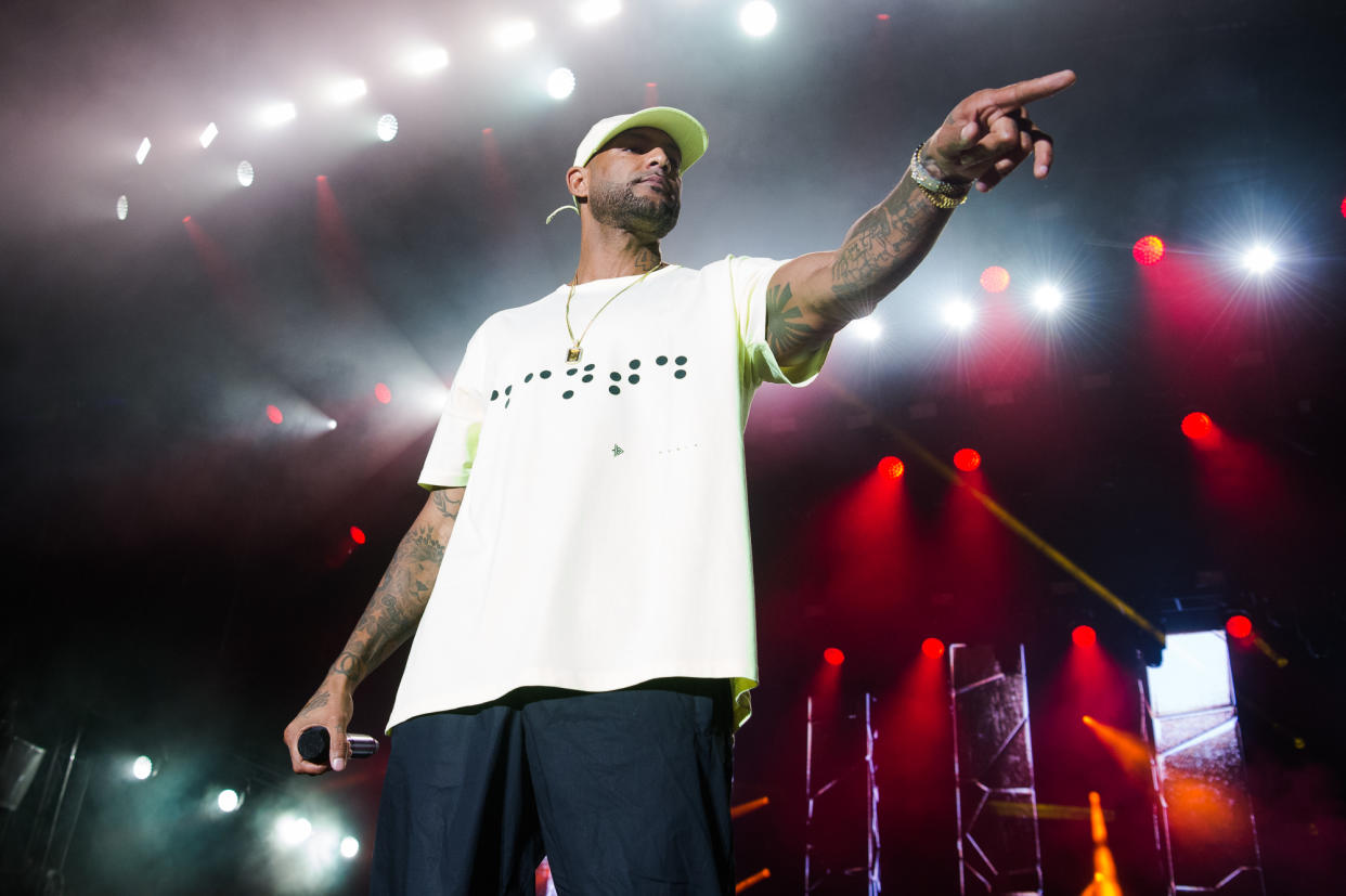 PARIS, FRANCE - JUNE 01:  Booba performs at We Love Green Festival on June 1, 2019 in Paris, France.  (Photo by David Wolff - Patrick/Redferns)