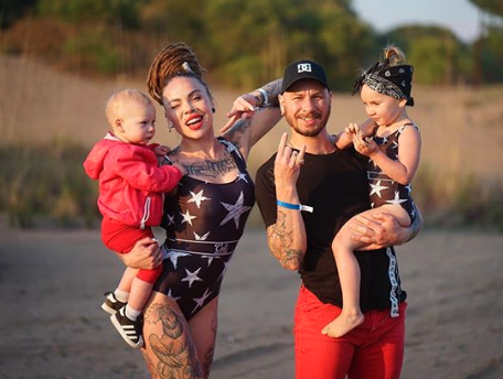 Russian influencer Sveta Ananas and husband Andrei Bonor have come under fire for the video of three-year-old Gabriel (left). photo: Instagram/svetasidananas