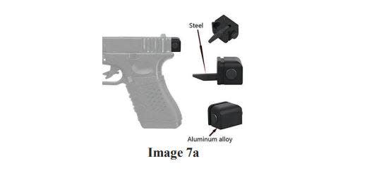 A diagram of a Glock conversion device, also known as a switch, that was included in a federal court filing. The devices make a handgun into a fully automatic firearm.