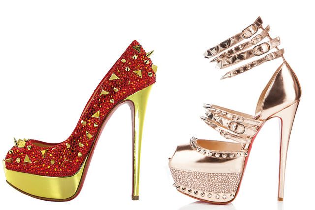 Christian Louboutin Isolde Spiked Patent-leather Sandals 