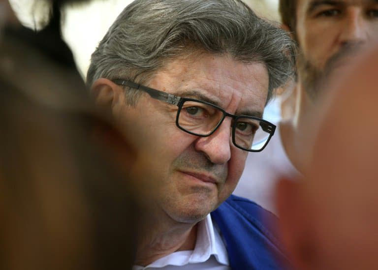 Le chef de file de La France insoumise Jean-Luc Mélenchon, à Blagnac, le 9 juillet 2020 - GEORGES GOBET © 2019 AFP