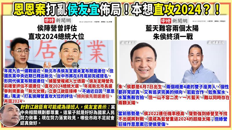 誰的大計劃？侯友宜不選連任攻2024換江啟臣選？（圖／94要客訴）