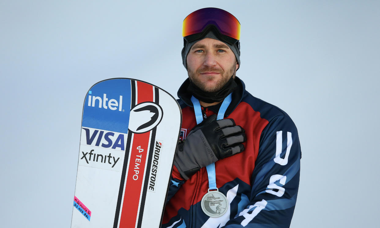 Mike Schultz won silver in the men's dual banked slalom at the World Para Snow Sports Championships in Norway last week.  (Alex Livesey / Getty Images)