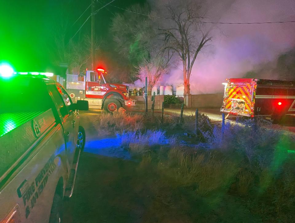 Firefighters respond to a house fire on Nov. 24 at County Road 2900 and County Road 2850 near Aztec.