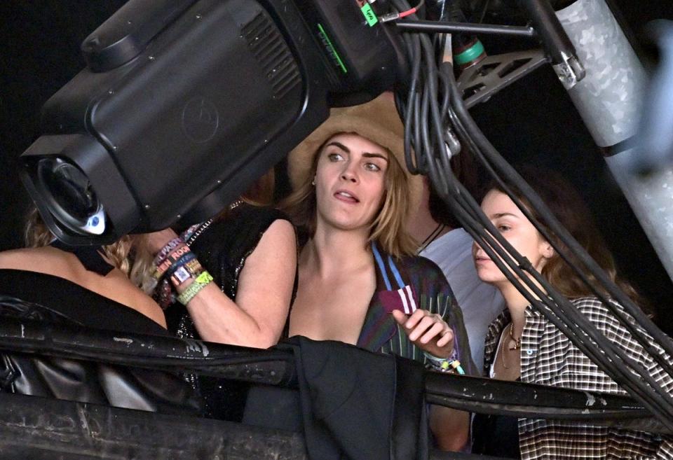 Cara Delevingne attends day five of Glastonbury Festival (Leon Neal/Getty Images)