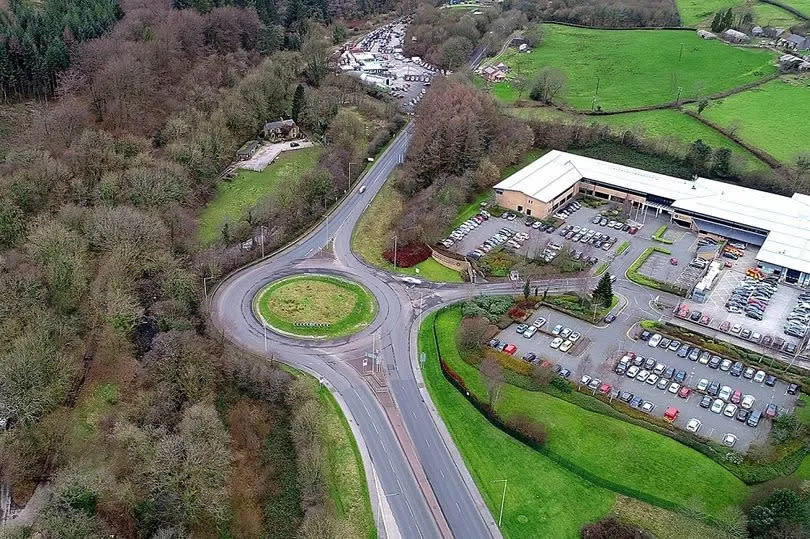 The A4119 between Llantrisant Business Park and Coedely roundabout