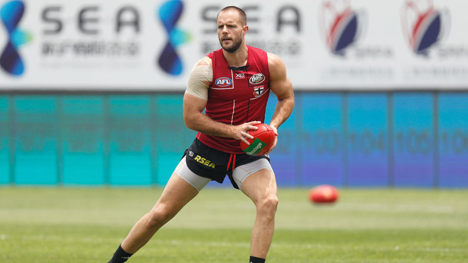 Seen here, Nathan Brown in training for St Kilda.