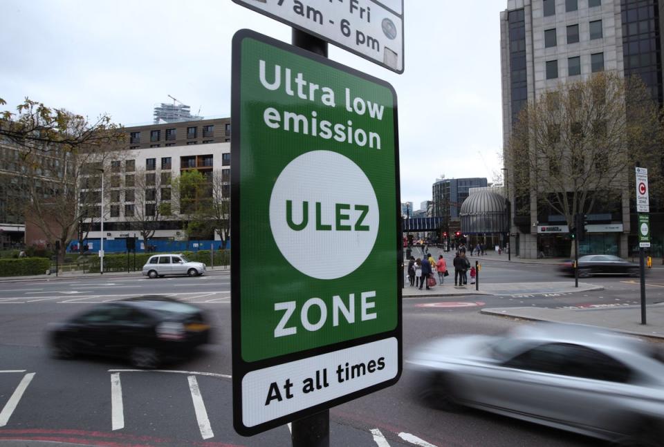 London’s Ultra-Low Emission Zone (Ulez) now covers the entire city  (Yui Mok/PA)