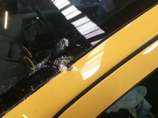 The car was attacked by vandals (Picture: SWNS)
