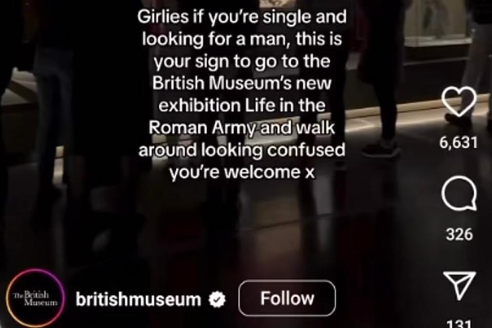 The TikTok video was uploaded to the museum’s account. It has since been deleted. (British Museum/Twitter)