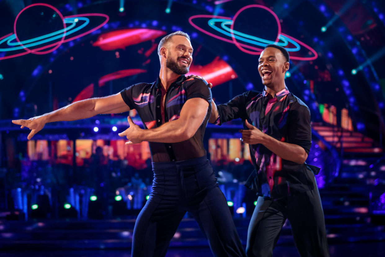 Johannes Radebe with dance partner John Whaite on 'Strictly Come Dancing' (BBC)