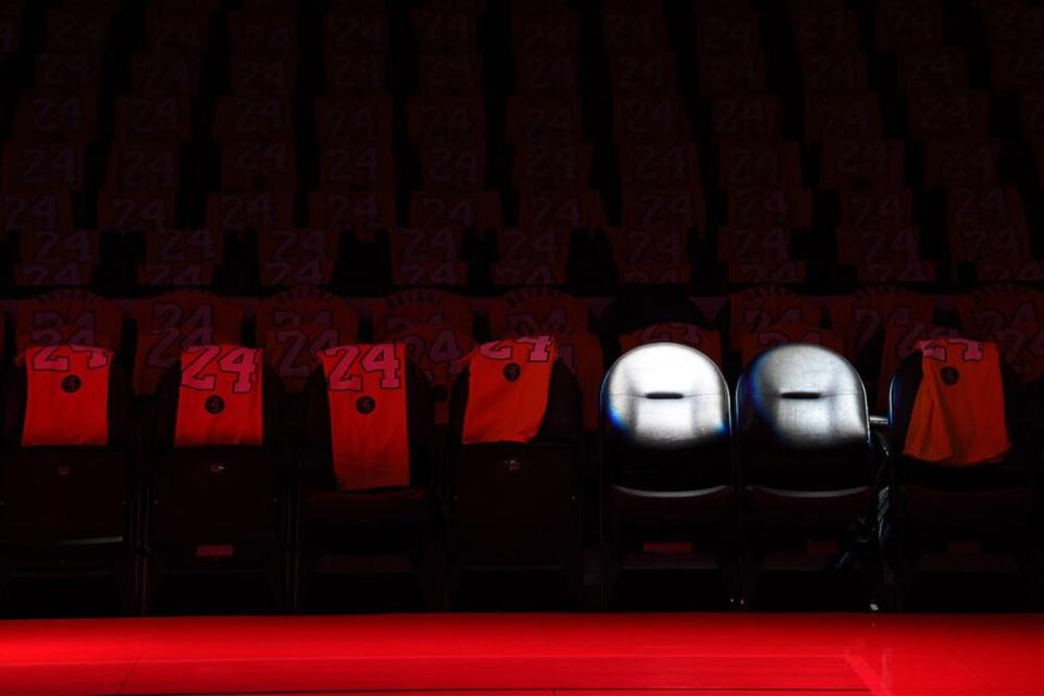 Empty seats of Gianna and Kobe Bryant | Harry How/Getty Images