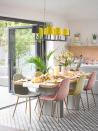 <p> Add in pops of pastel hues with furniture and accessories. From dining chairs to pendant lights and from statement sideboards to decorative armchairs, this is a great way to test out the power of pastels on a non-permanent basis. We love these mix and match dining chairs, bringing a playful and fun feel to the scheme.&#xA0; </p>
