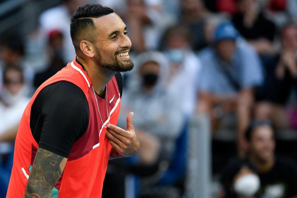 Nick Kyrgios produced a show on John Cain Arena (Andy Brownbill/AP) (AP)