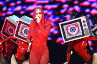 <p><i>Witness</i> was Perry’s first studio album to spend just one week in the top 10 since 2008’s <i>One of the Boys</i>. The lead single, “Chained to the Rhythm,” reached No. 4, but the two follow-ups, “Bon Appétit” and “Swish Swish,” missed the top 40.<br>(Photo: Getty Images) </p>