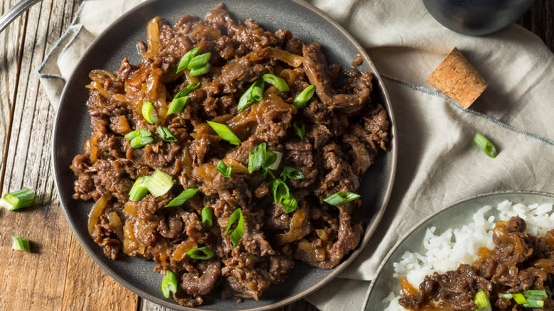 A plate of beef bulgogi