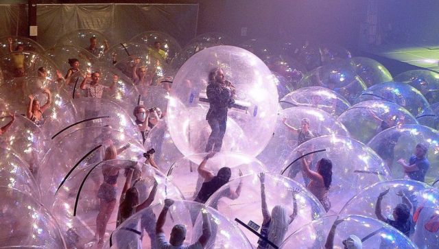 Man Walks Around In Giant Plastic Bubble Amid Pandemic. Watch