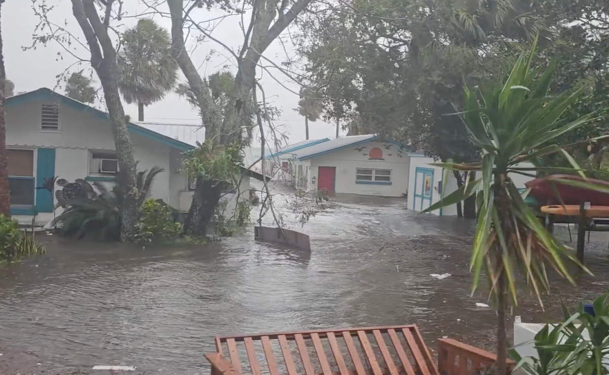Cedar Key island, a small community in Big Bend, Florida was inundated with water during Hurricane Idalia (Screengrab/Facebook/Michael Presley Bobbitt)