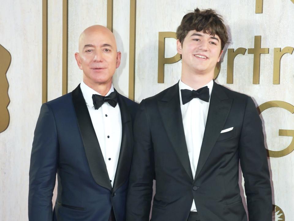 Jeff Bezos and his son, Preston Bezos, attend the 2019 American Portrait Gala at the Smithsonian National Portrait Gallery