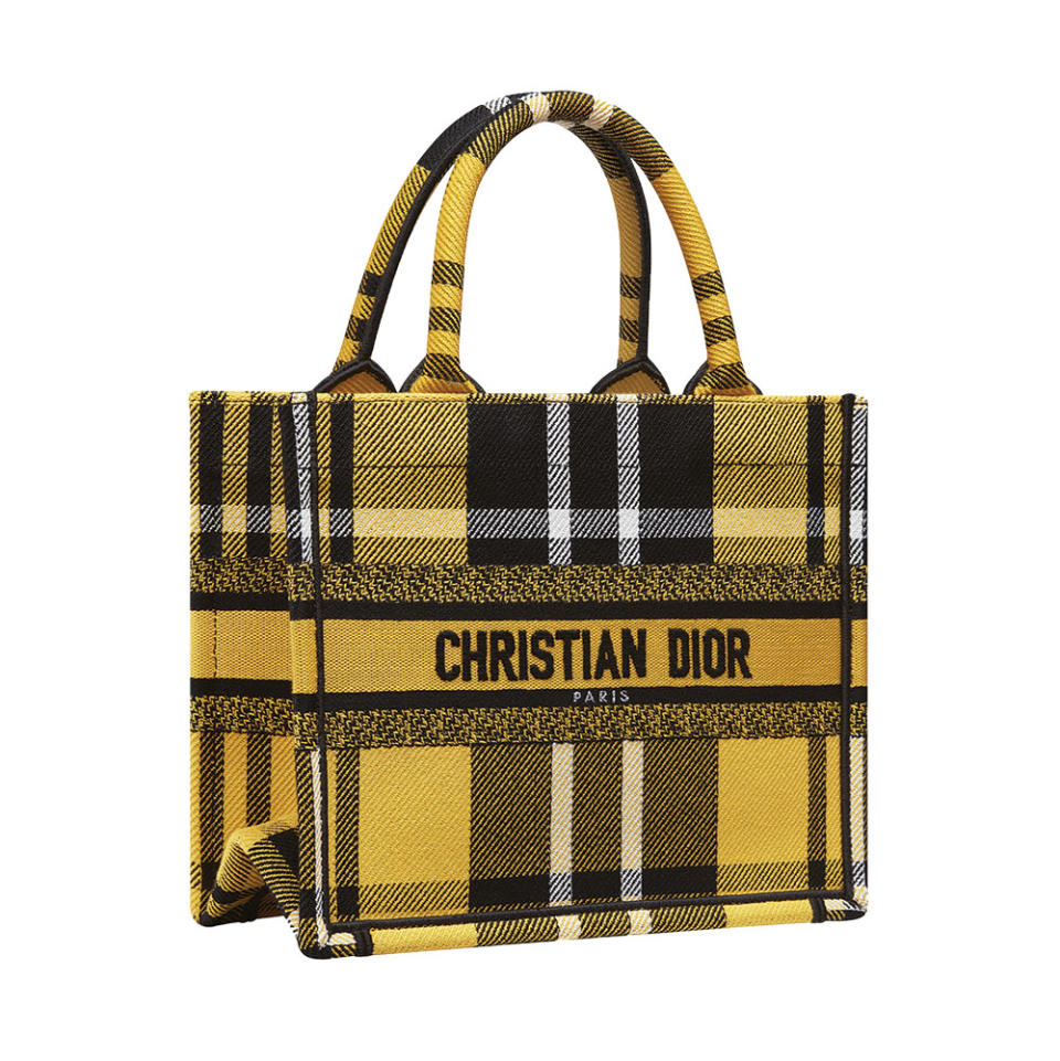 Christian Dior The yellow plaid print on the Small Dior Book Tote evokes thoughts of Cher’s iconic Dolce and Gabbana suit in Clueless; 3,150, at Dior, Beverly Hills