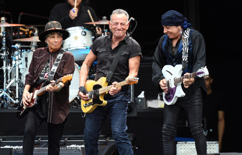 Nils Lofgren, Bruce Springsteen and Steven Van Zandt of the E Street Band perform