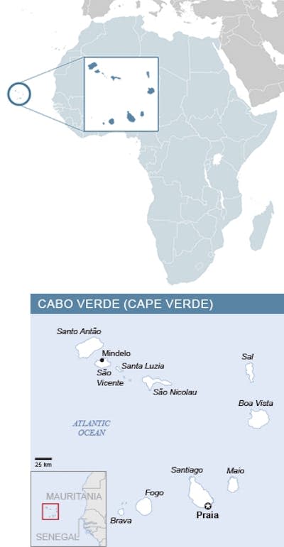 The vast majority of Cabo Verde’s sugar cane is grown on the island of Santo Antão. <a href="https://southafrica-info.com/wp-content/uploads/2017/12/cabo_verde_map.jpg" rel="nofollow noopener" target="_blank" data-ylk="slk:South Africa Gateway;elm:context_link;itc:0;sec:content-canvas" class="link ">South Africa Gateway</a>, <a href="http://creativecommons.org/licenses/by-sa/4.0/" rel="nofollow noopener" target="_blank" data-ylk="slk:CC BY-SA;elm:context_link;itc:0;sec:content-canvas" class="link ">CC BY-SA</a>