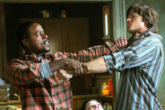 <p>CW /Everett </p> Sterling K. Brown and Jared Padalecki on 'Supernatural'