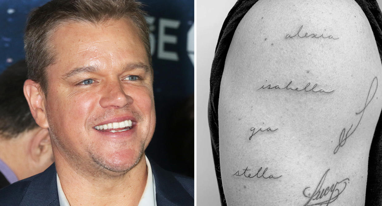 Matt Damon's latest artwork is dedicated to his four daughters. [Photo: Getty/Instagram]