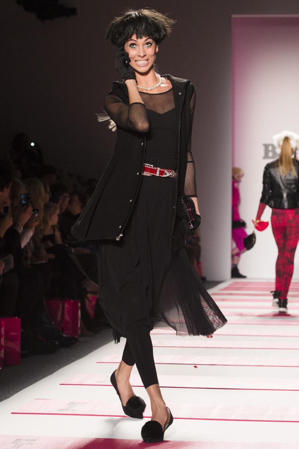 The Betsey Johnson Fall 2013 collection is modeled during Fashion Week in New York, Monday, Feb. 11, 2013. (AP Photo/John Minchillo)