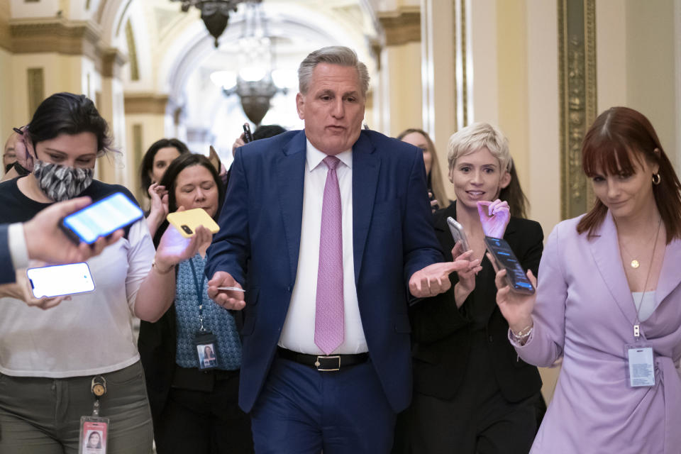 House Minority Leader Kevin McCarthy, center