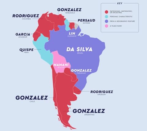 Gonzalez is the most common last name in Argentina, Chile, Paraguay and Venezuela - Credit: netcredit