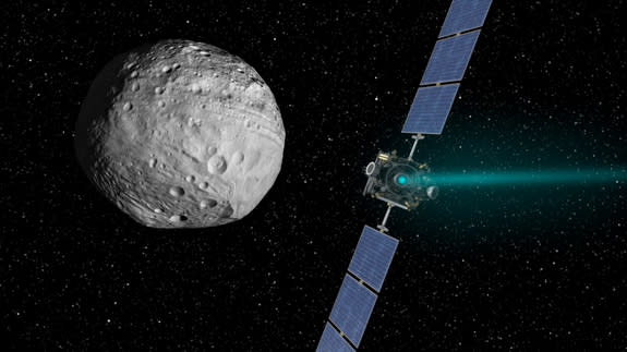 NASA's Dawn spacecraft arrived at the giant asteroid Vesta in July 2011 and is set to depart on Sept. 4, 2012 PDT (Sept. 5 EDT).