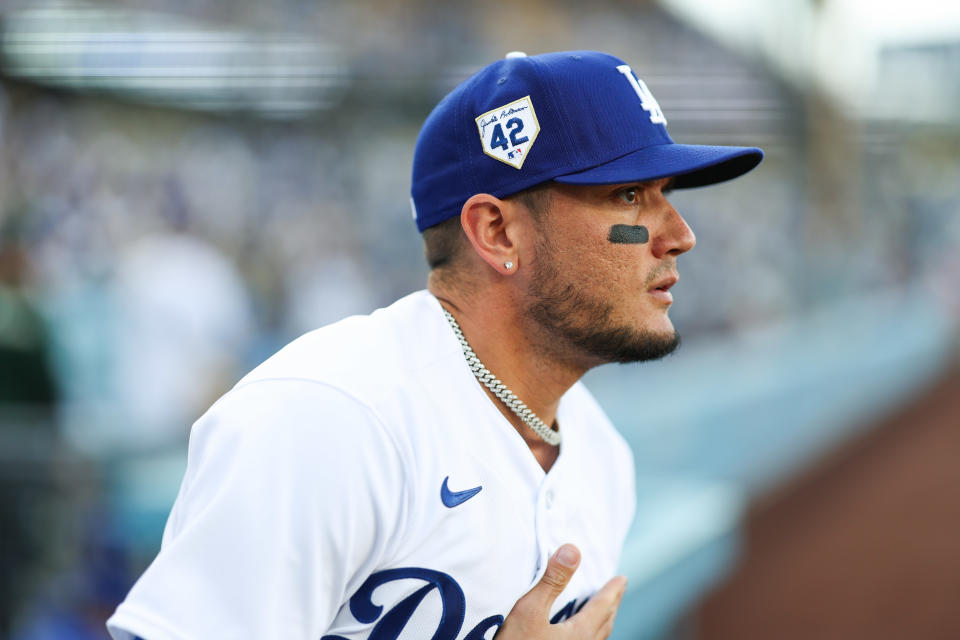 David Peralta代打建功，幫助道奇逆轉勝小熊。(Photo by Michael Owens/MLB Photos via Getty Images)