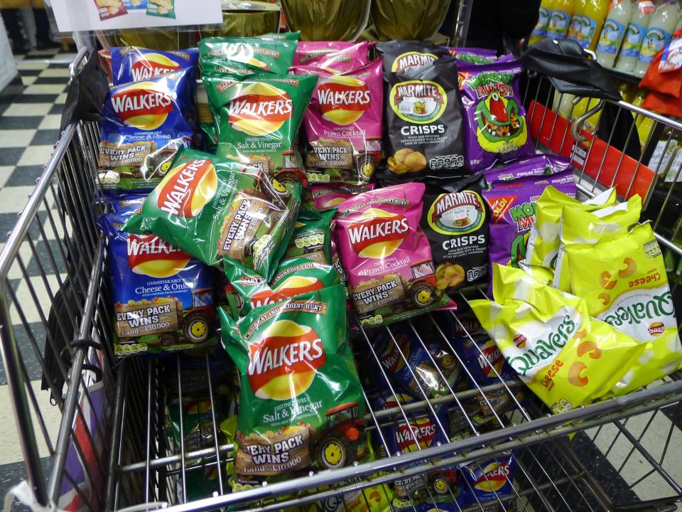 A display of Walkers crisps in Myers of Keswick in NYC.